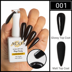 ACOS Magic Beauty Gel Polish Colour Black (001) - Lashmer