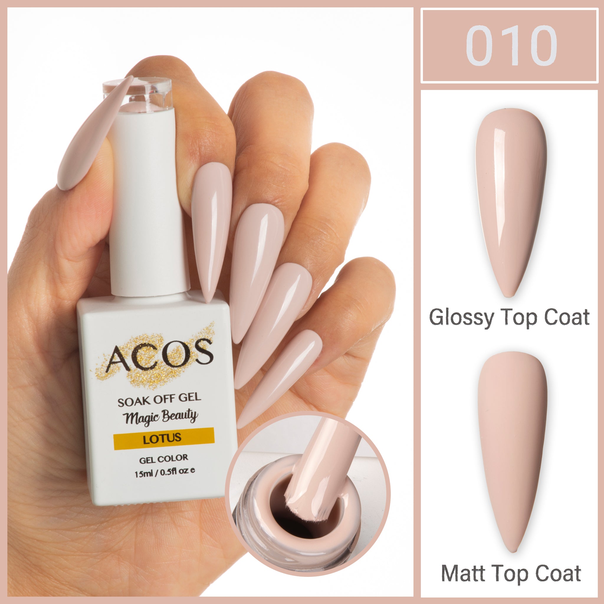 ACOS Magic Beauty Gel Polish Colour Lotus (010) - Lashmer