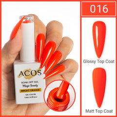 ACOS Magic Beauty Gel Polish Colour Bright Orange (016) - Lashmer