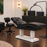Emerald Art Deco lash studio fitout package styled room