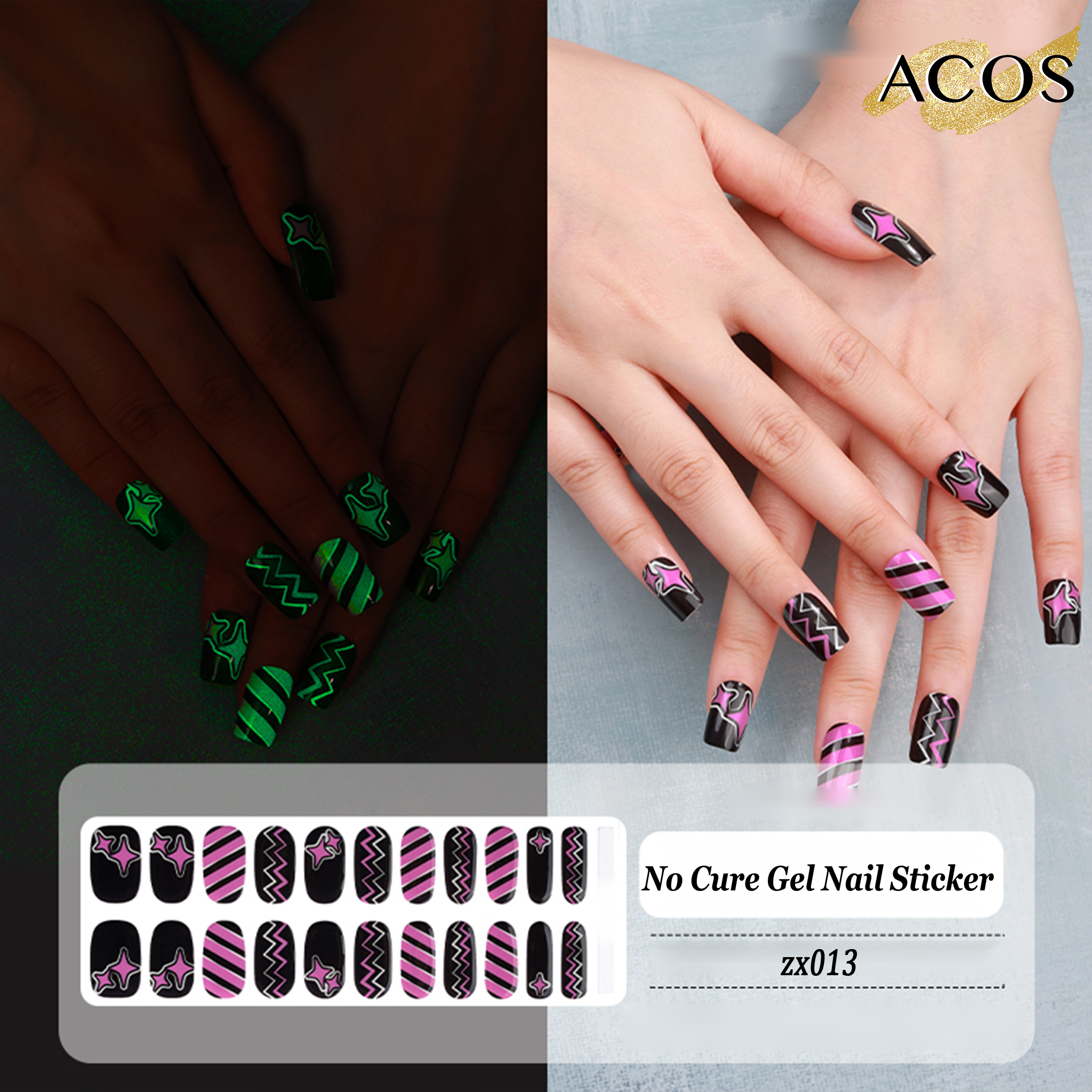 ACOS No Cured Gel Sticker -- Style #013 - Lashmer
