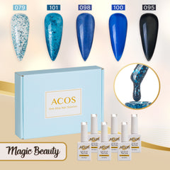 ACOS Gel Polish 5pcs Set (Blue Jewel ) - Lashmer