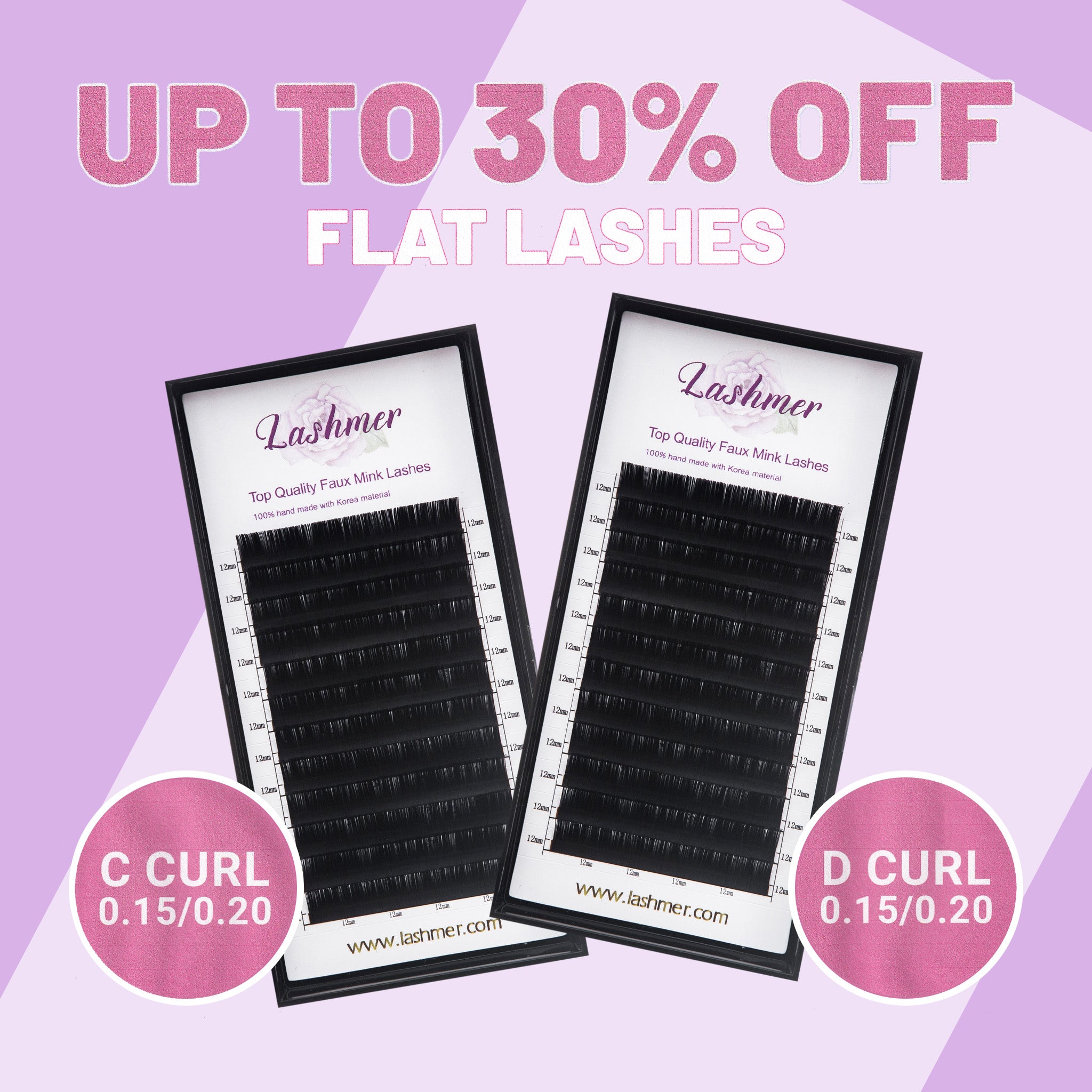Silk Flat Lashes Saver Bundle - X2 Trays- 0.15/0.20 - Lashmer