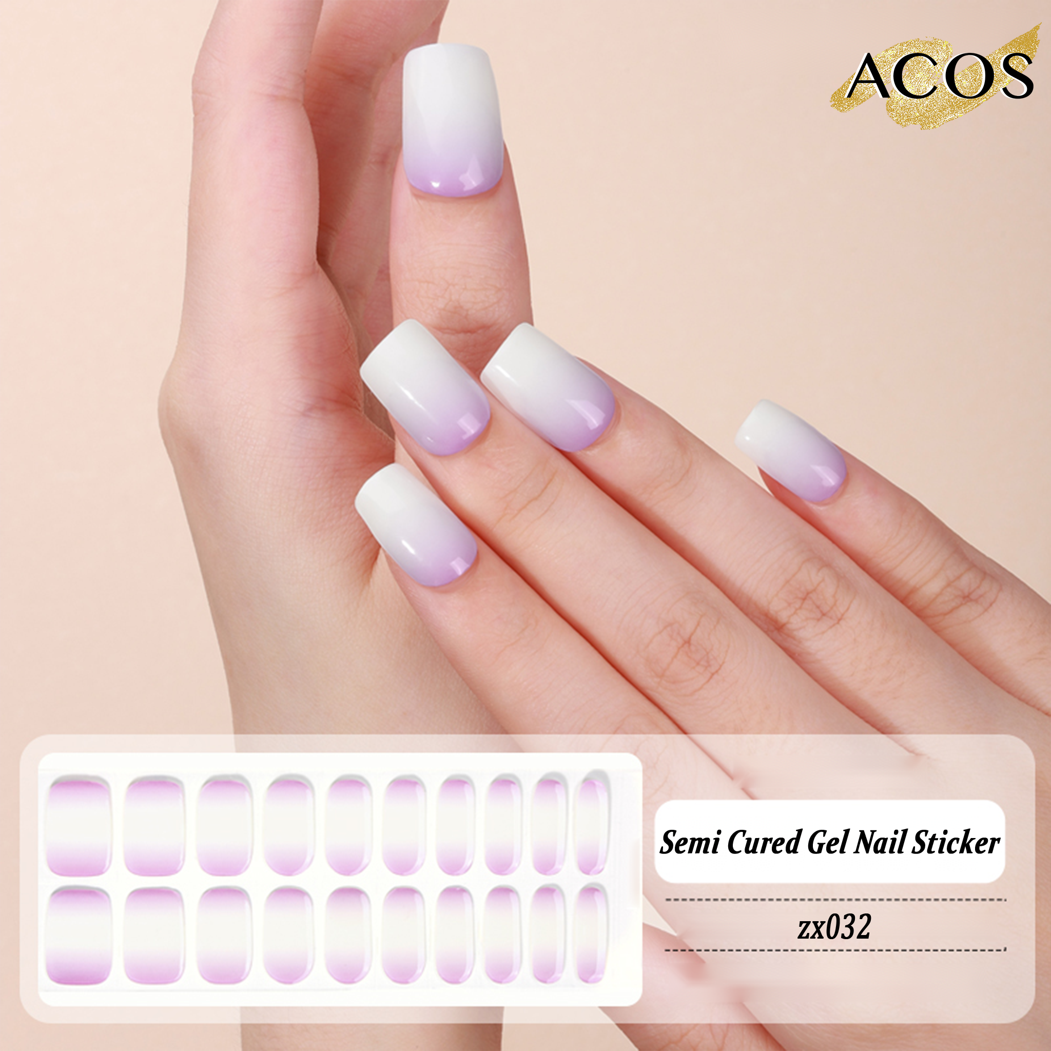 ACOS Semi Cured Gel Sticker -- Style #032 - Lashmer