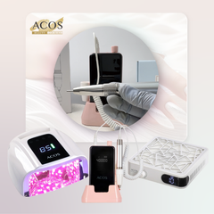 ACOS Professional Brushless Nail Drill + Rechargeable Nail Lamp 96W Pair +Nail Dust Collector - Lashmer