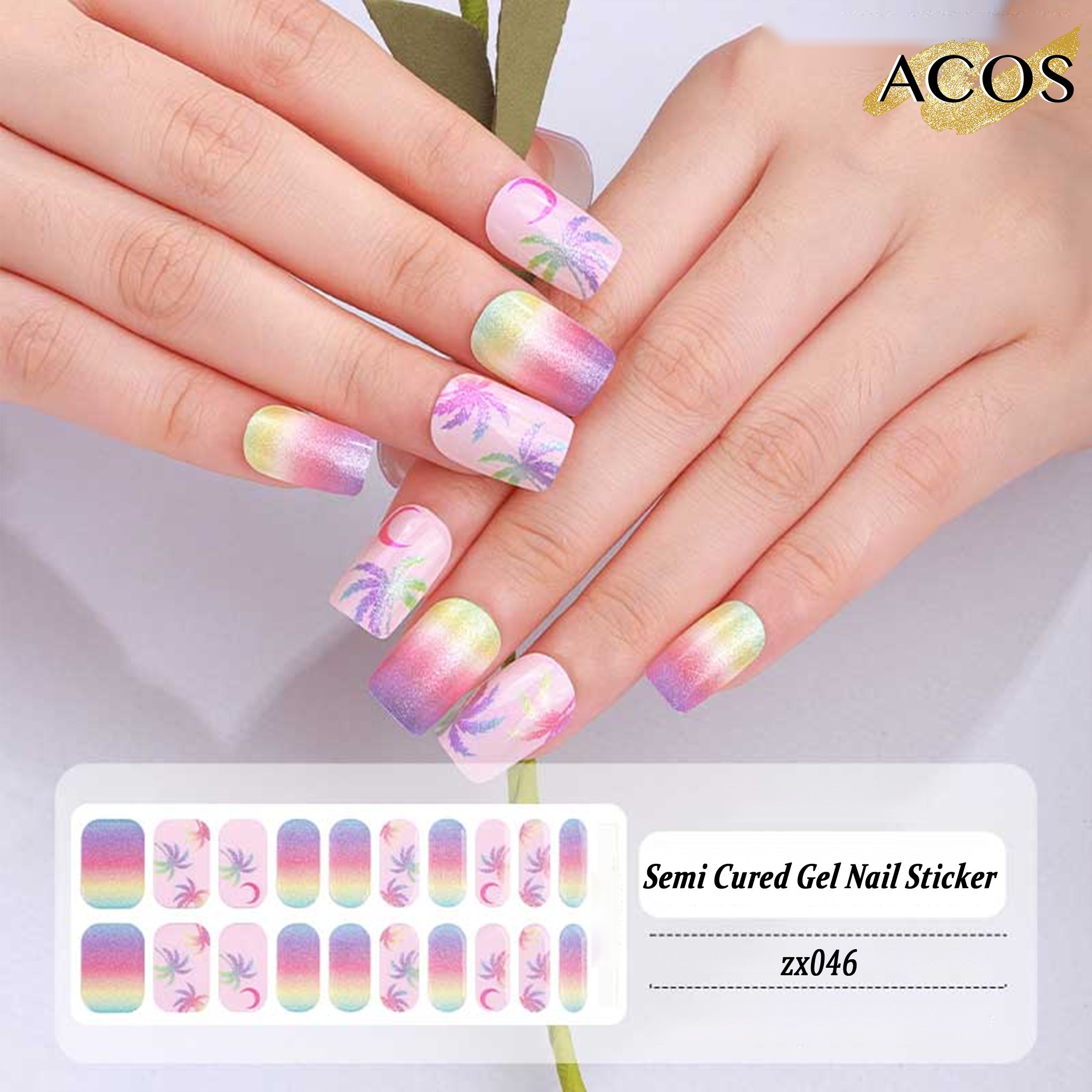 ACOS Semi Cured Gel Sticker -- Style #046 - Lashmer