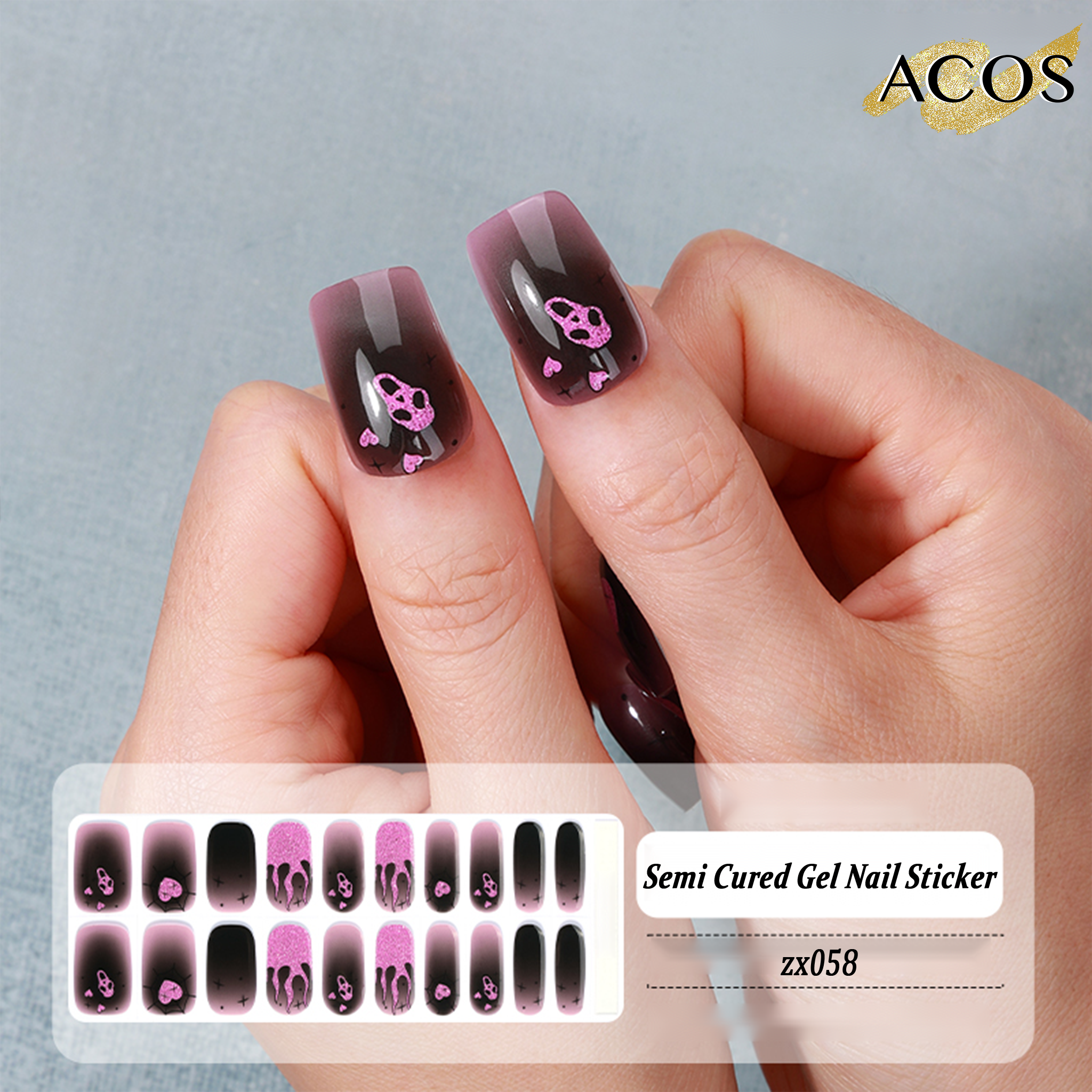 ACOS Semi Cured Gel Sticker -- Style #058 - Lashmer