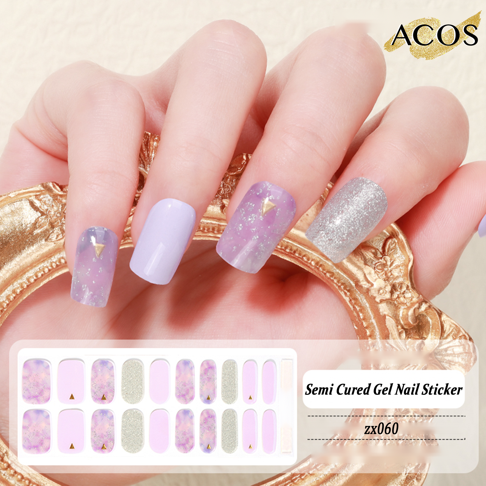 ACOS Semi Cured Gel Sticker -- Style #060 - Lashmer