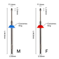 ACOS 1.6mm Cuticle clean Nail Drill Bits - Lashmer