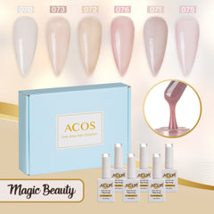 ACOS Gel Polish 6pcs Set (Nude Transparent Colour ) - Lashmer