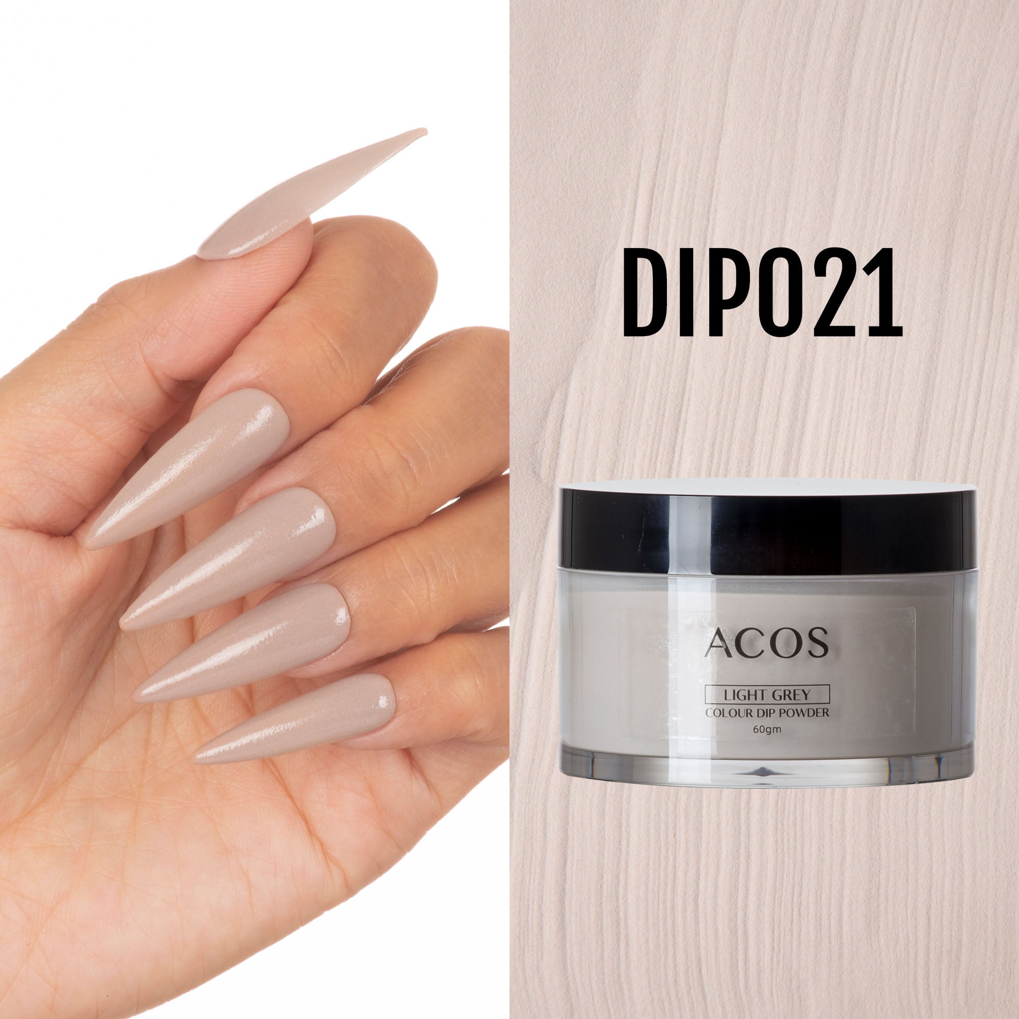 ACOS Dipping Powder Light Grey Colour (60g) - Lashmer