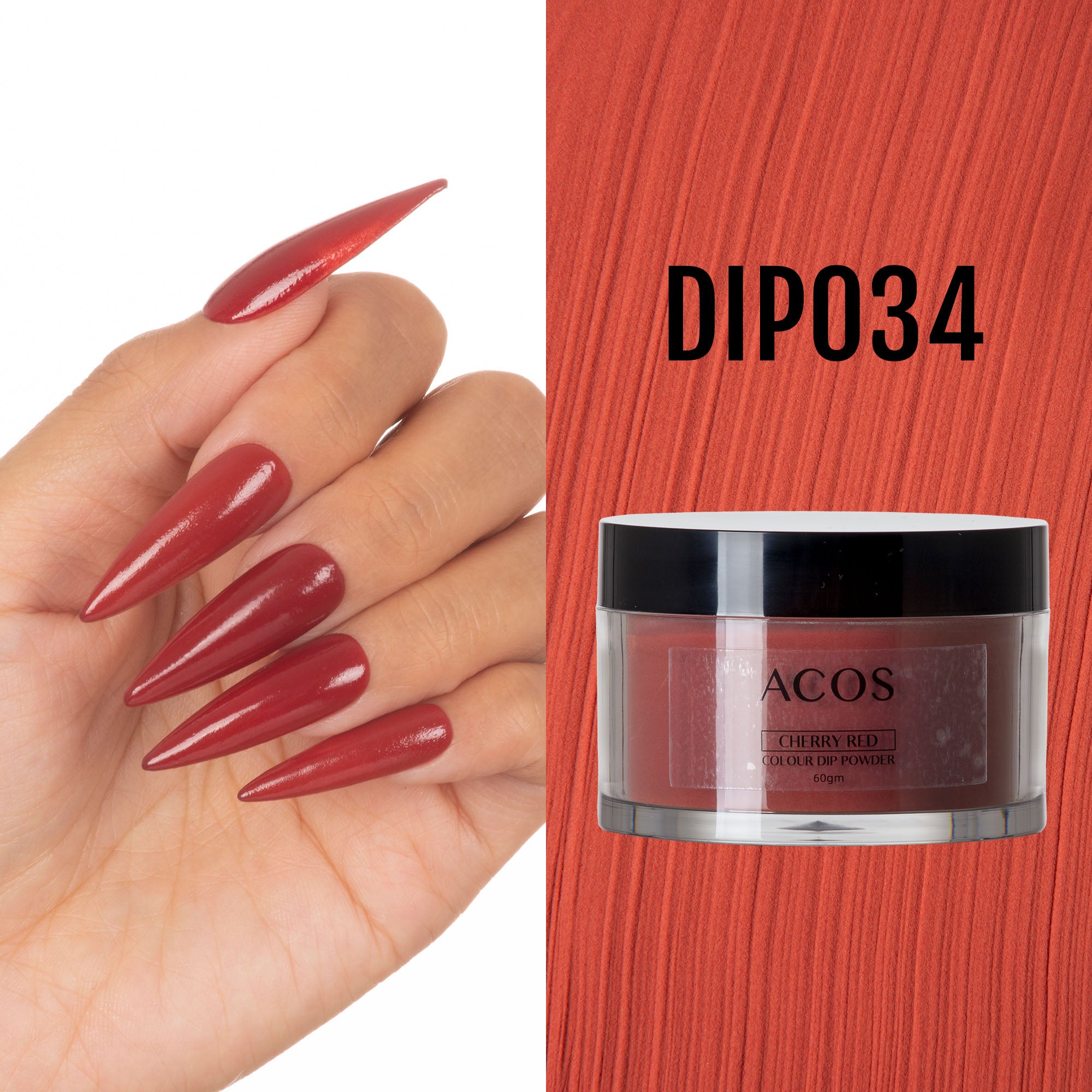 ACOS Dipping Powder Cherry Red Colour (60g) - Lashmer