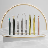 Dulex Lashmer Eyelash extensions Tweezers Bundle (8pcs)