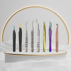 Dulex Lashmer Eyelash extensions Tweezers Bundle (8pcs) - Lashmer