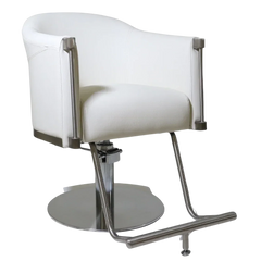 Karma Eden Salon Chair White with Silver Base 02180402