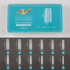 ACOS Soft Gel Nail Tips -Extra Long Square - Lashmer