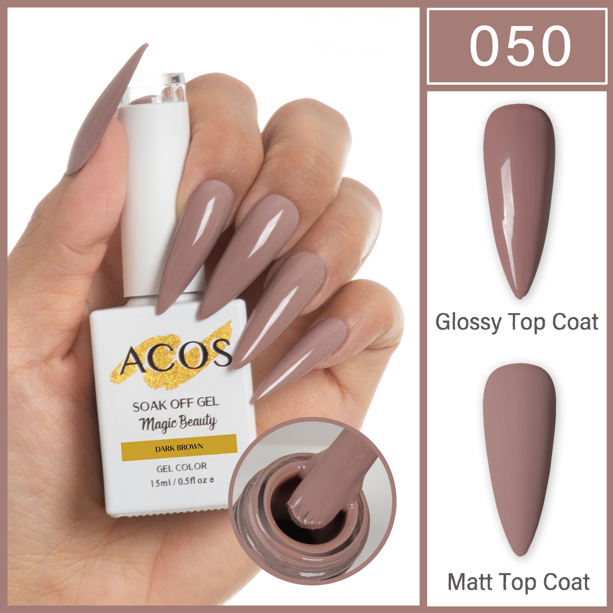 ACOS Magic Beauty Gel Colour Dark Brown (050) - Lashmer