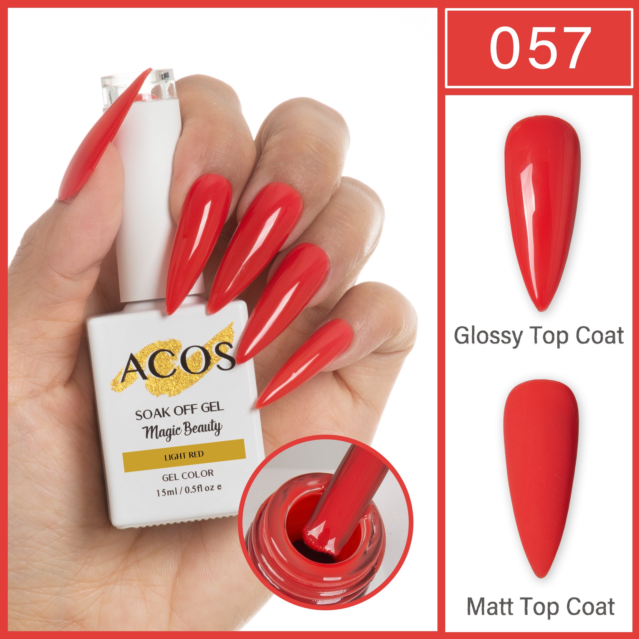 ACOS Magic Beauty Gel Polish Colour CINNABAR (057) - Lashmer