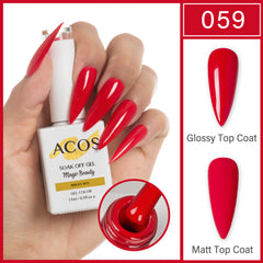 ACOS Magic Beauty Gel Polish Colour Bright Red (059) - Lashmer