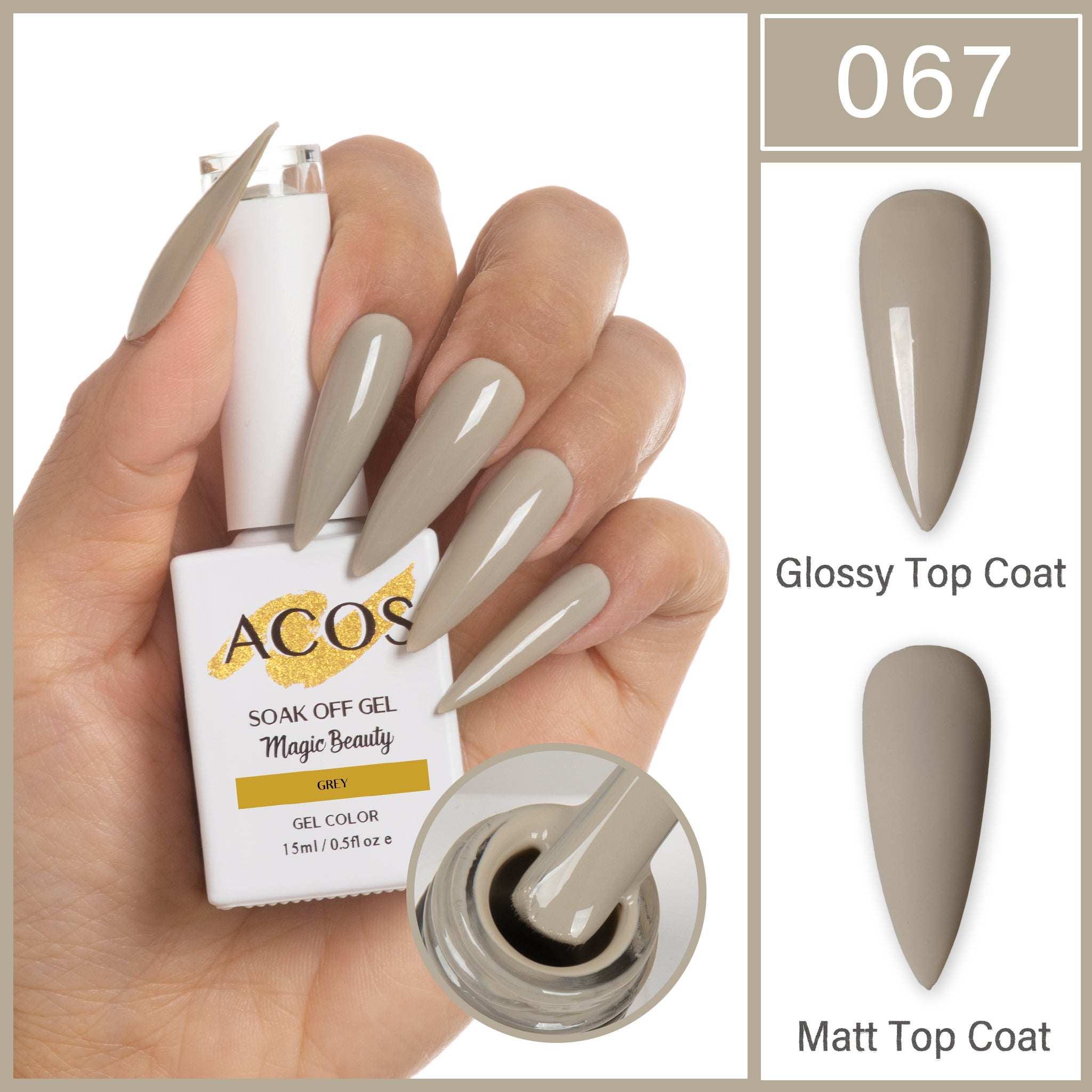 ACOS Magic Beauty Gel Polish Colour Grey - Lashmer