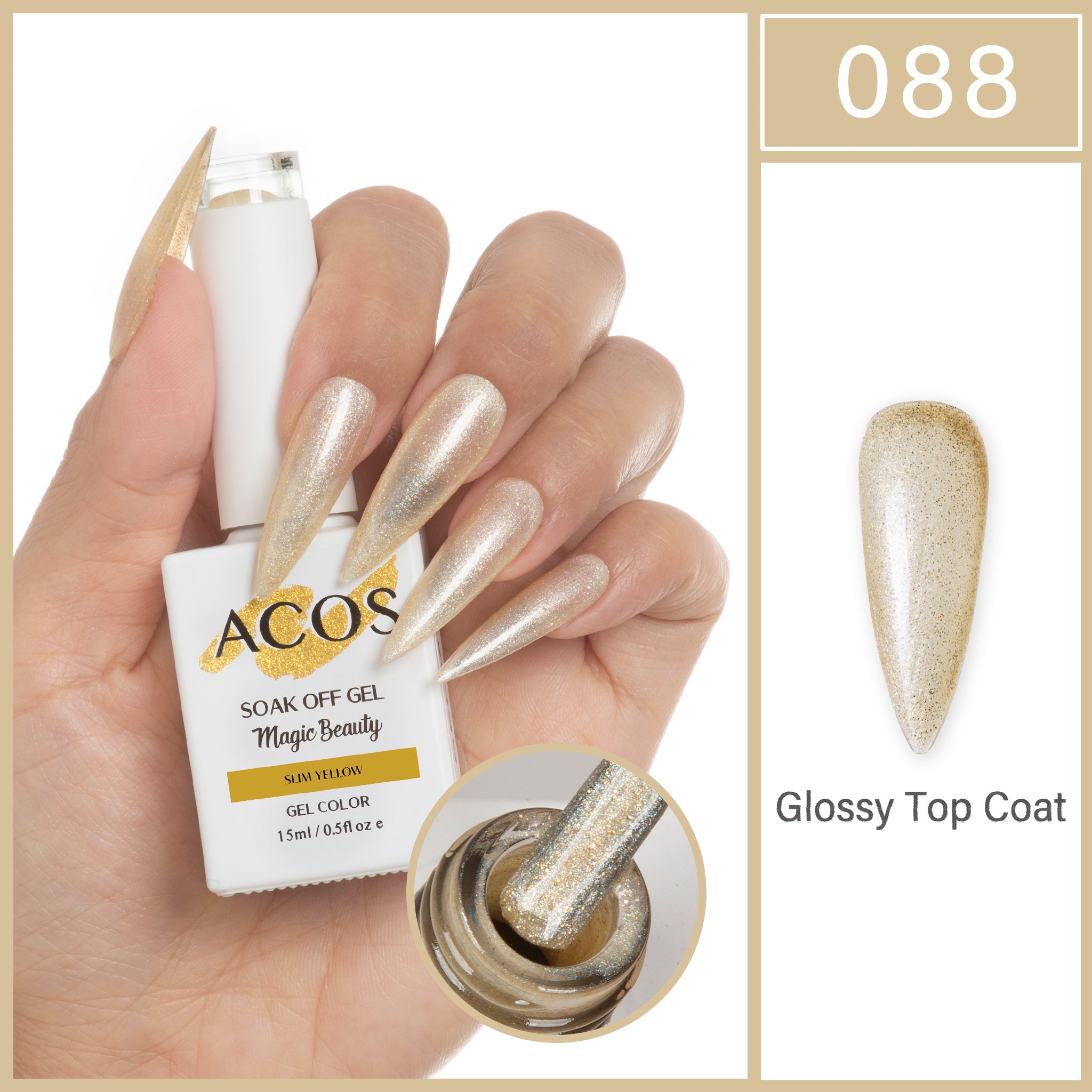 ACOS Magic Beauty Gel Polish SLIM YELLOW (088) - Lashmer