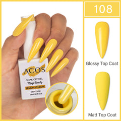ACOS Magic Beauty Gel Polish Colour Lemon Yellow(108) - Lashmer