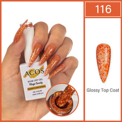 ACOS Magic Beauty Gel Polish Golden Flame Sparkle(116) - Lashmer