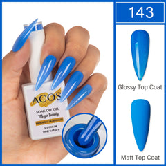 ACOS Magic Beauty Gel Polish Colour Iridescent Blue Gauze(143) - Lashmer