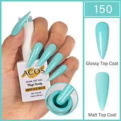 ACOS Magic Beauty Gel Polish Colour Mint Ice Blue(150) - Lashmer