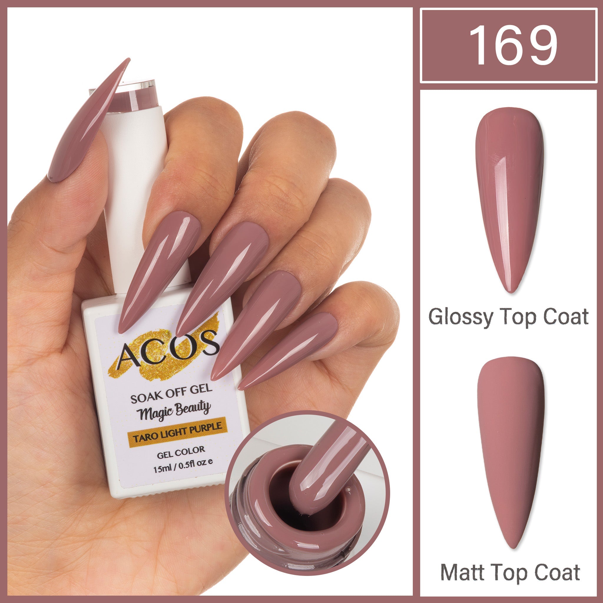 ACOS Magic Beauty Gel Polish Colour Taro Light Purple(169) - Lashmer
