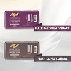 ACOS Soft Gel Nail Tips (Half Tip with lines) -Square (312pcs/box) - Lashmer