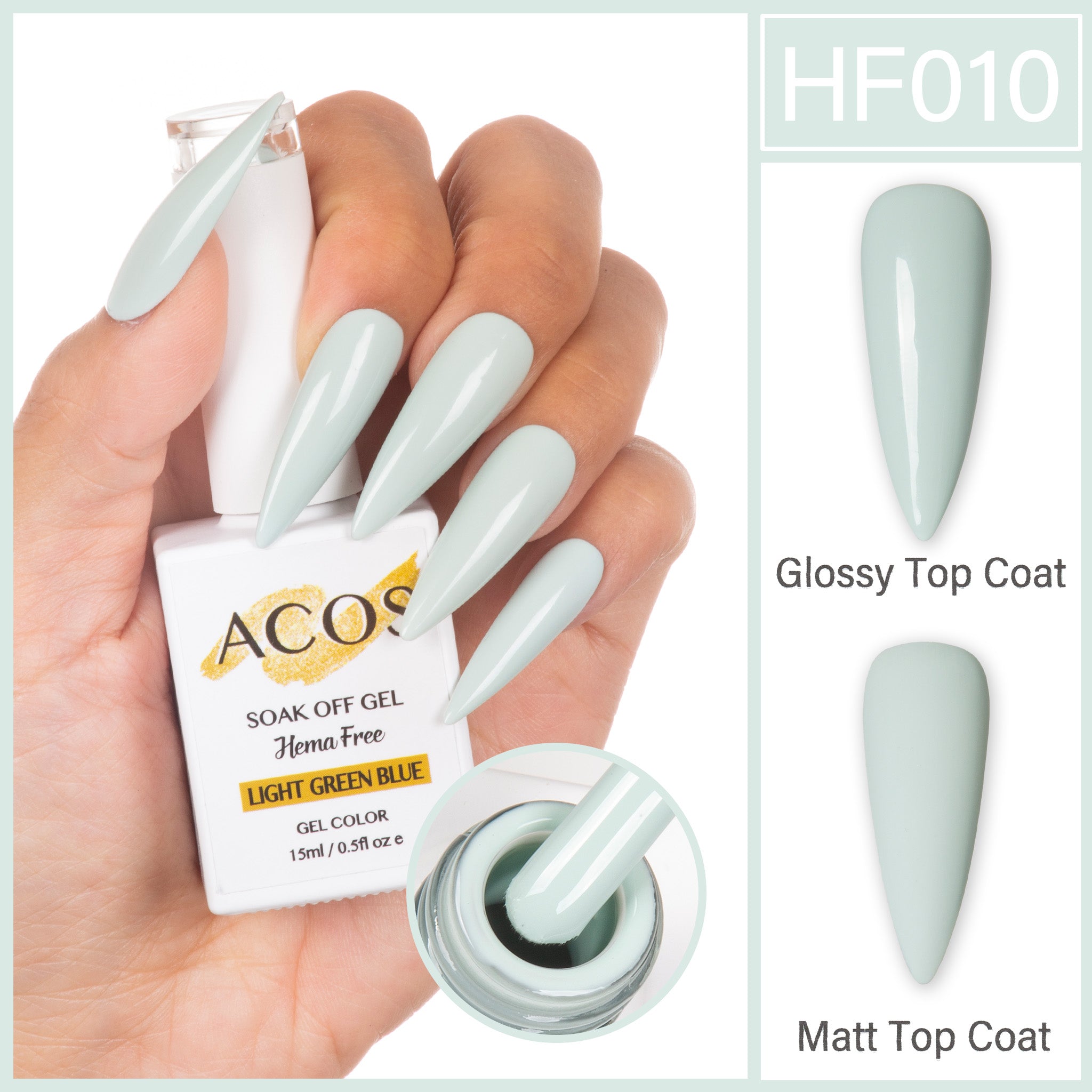 ACOS Hema Free Gel Colour LIGHT GREEN BLUE (010) - Lashmer