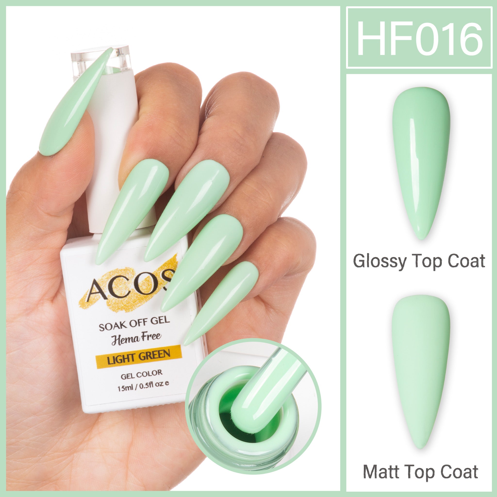 ACOS Hema Free Gel Colour LIGHT GREEN (016) - Lashmer