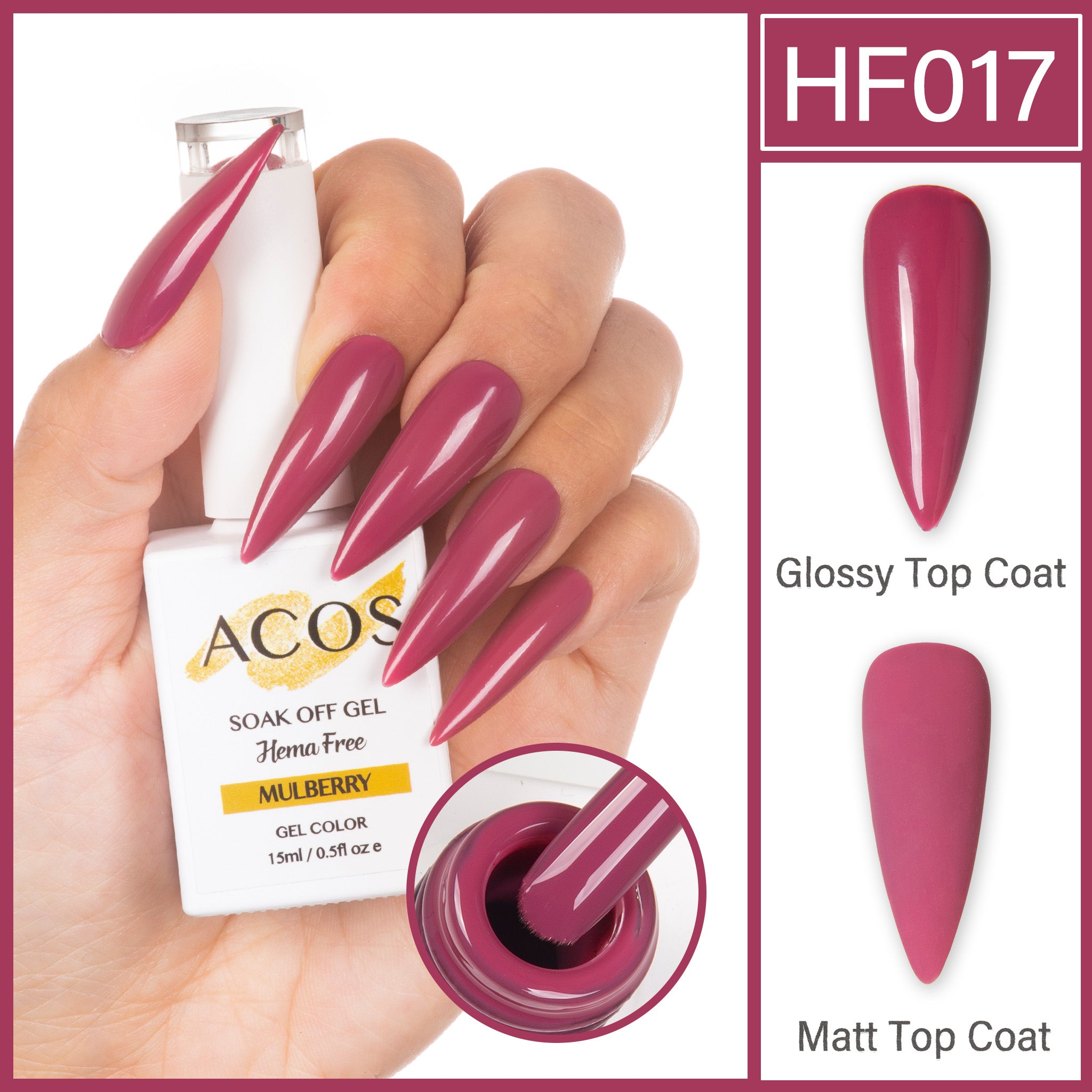 ACOS Hema Free Gel Colour MULBERRY (017) - Lashmer