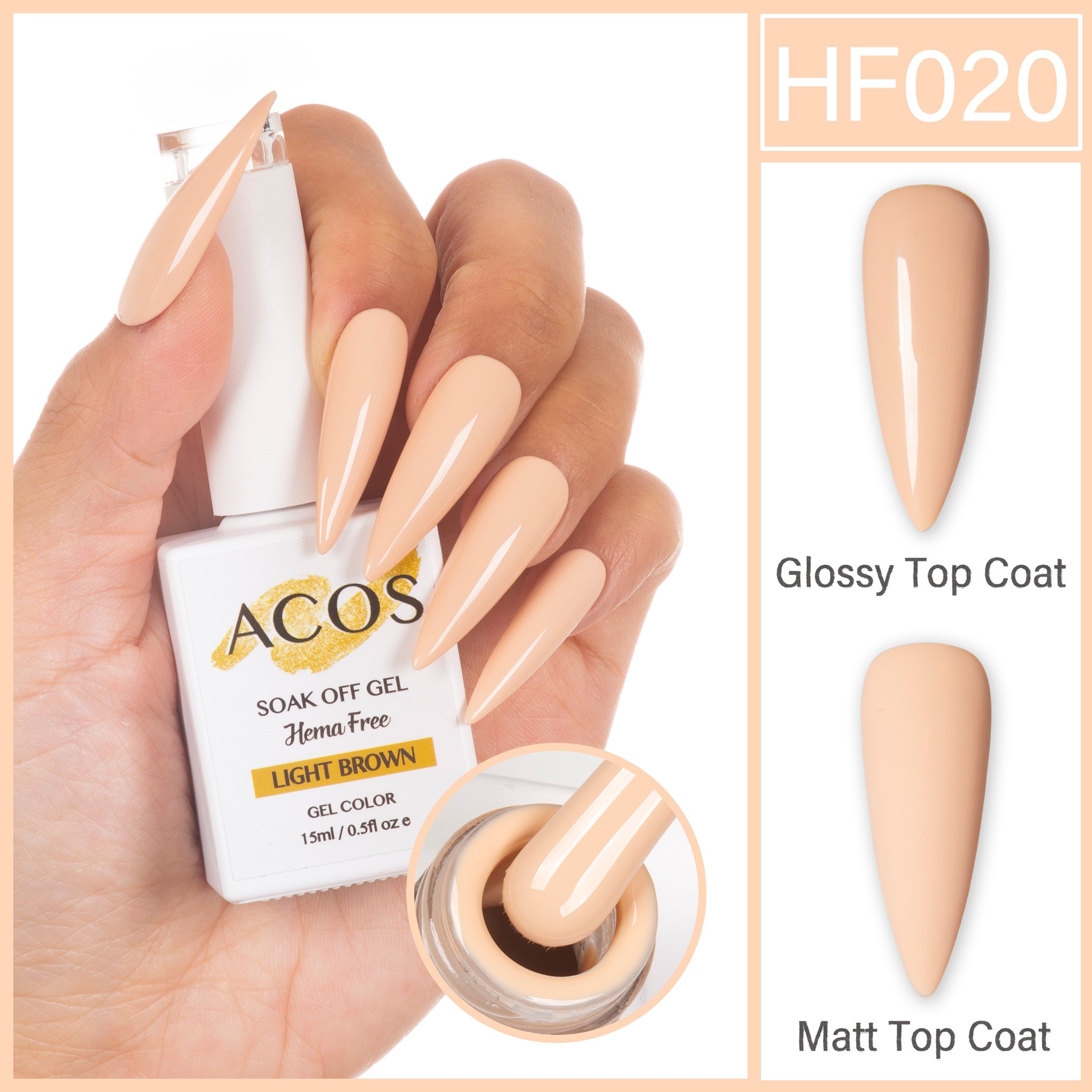 ACOS Hema Free Gel Colour LIGHT BROWN (020) - Lashmer