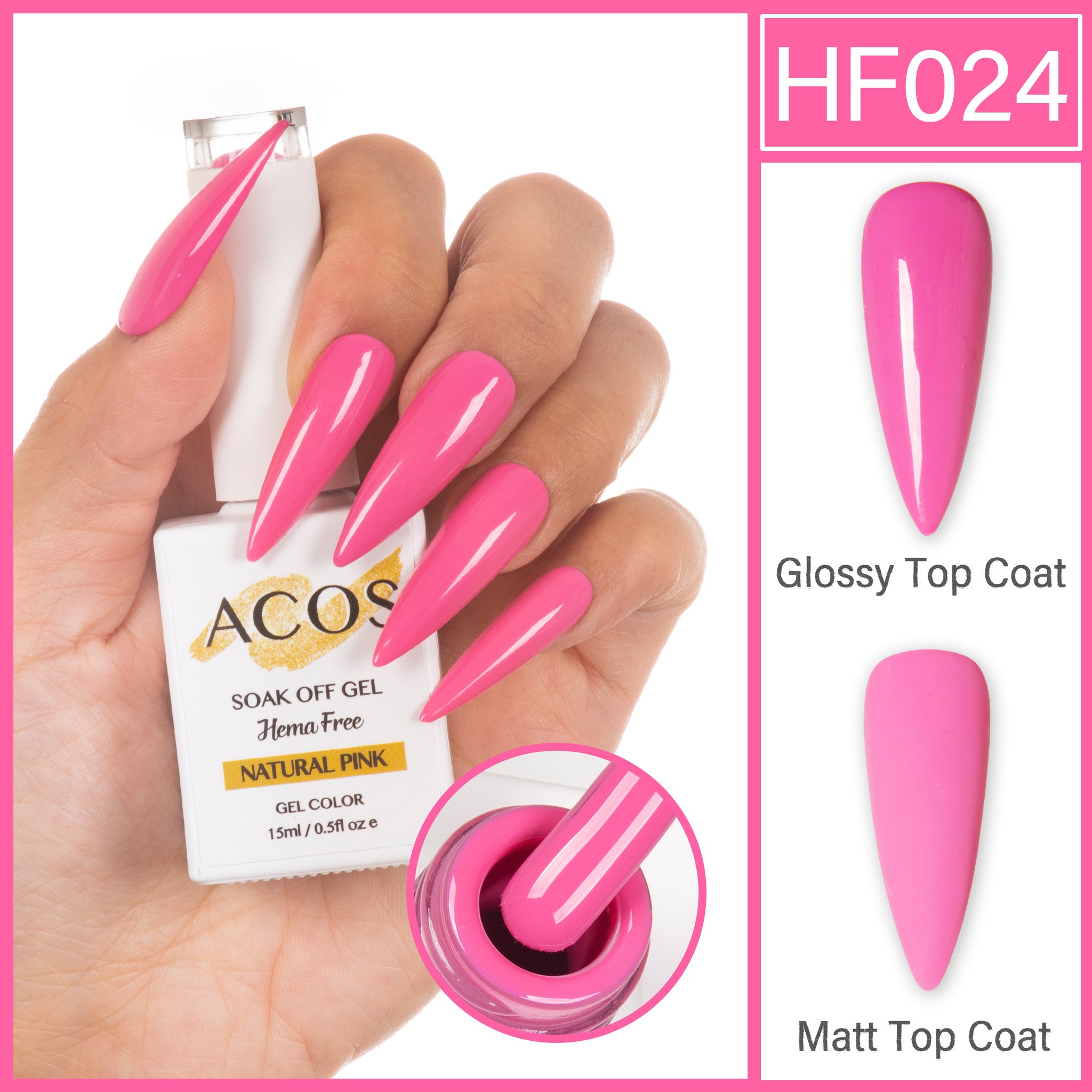 ACOS Hema Free Gel Colour NATURAL PINK (024) - Lashmer