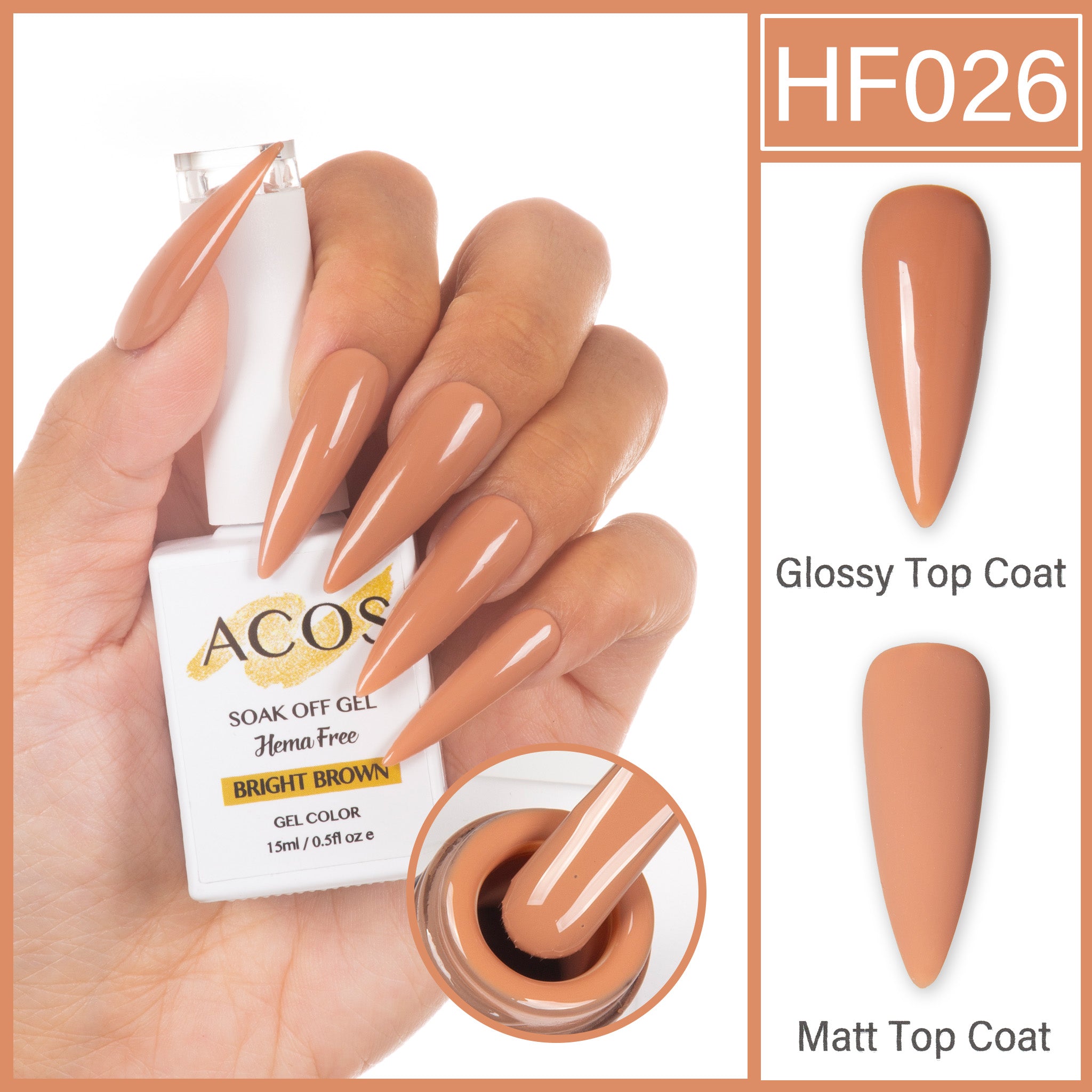 ACOS Hema Free Gel Colour BRIGHT BROWN (026) - Lashmer