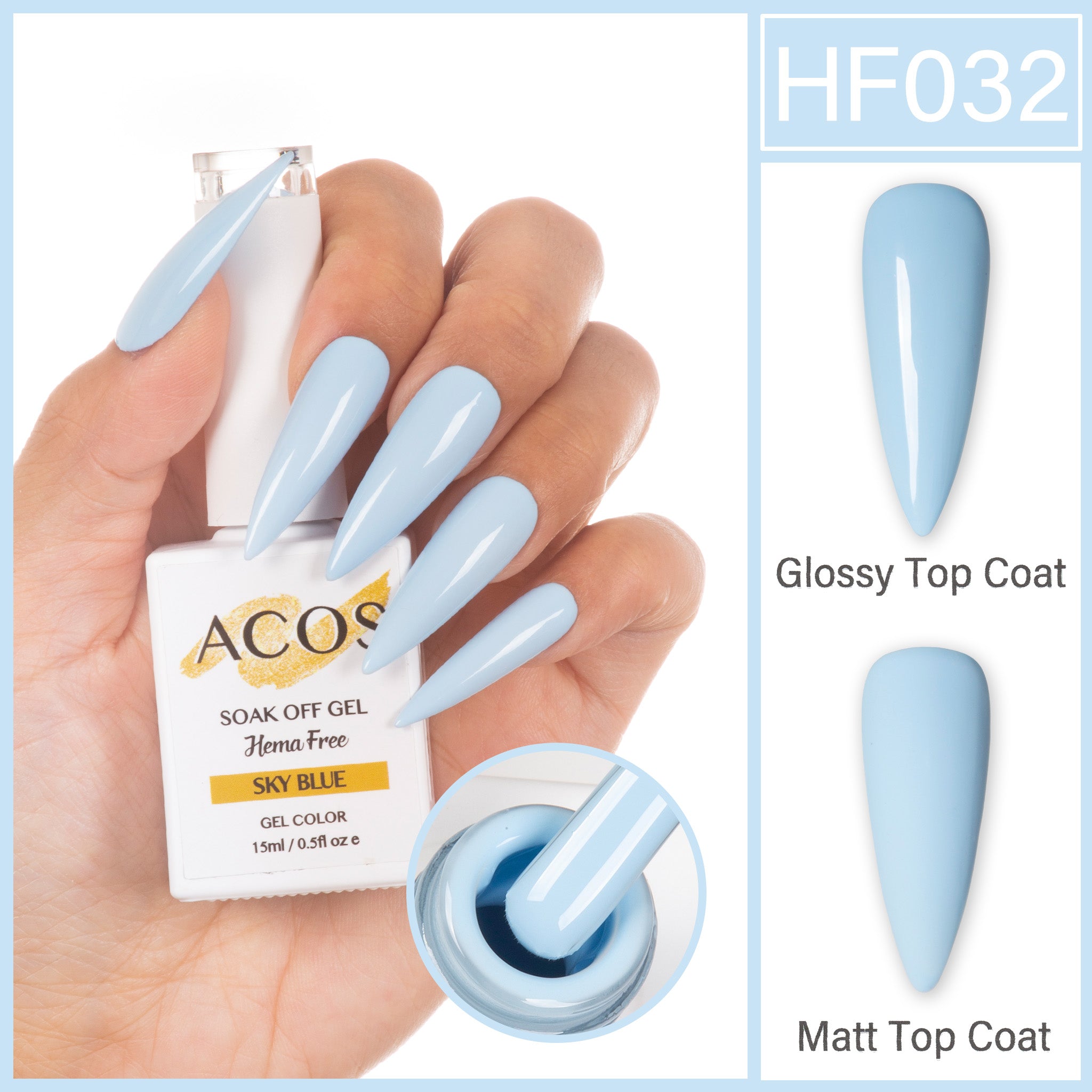 ACOS Hema Free Gel Colour SKY BLUE (032) - Lashmer