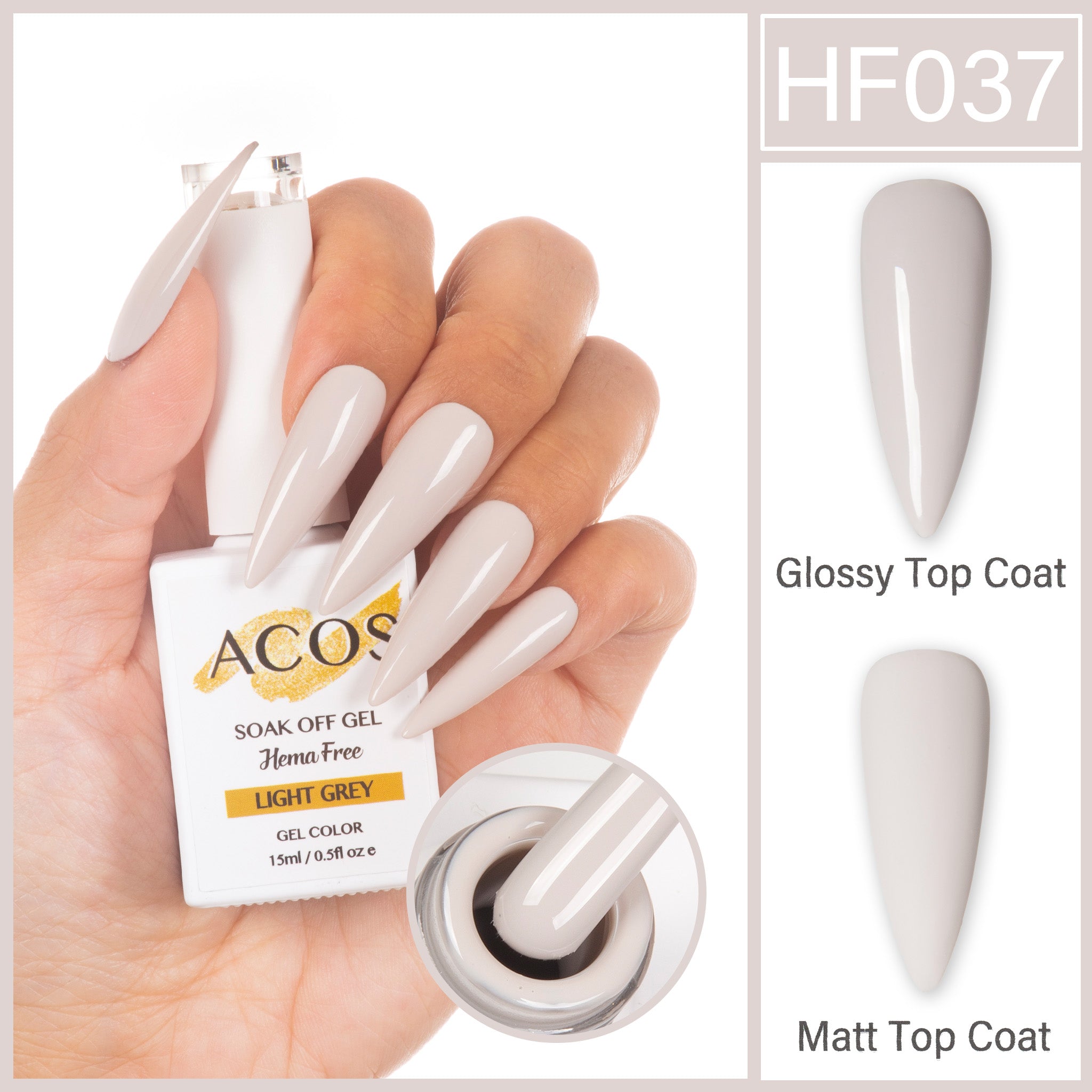 ACOS Hema Free Gel Colour LIGHT GREY (037) - Lashmer