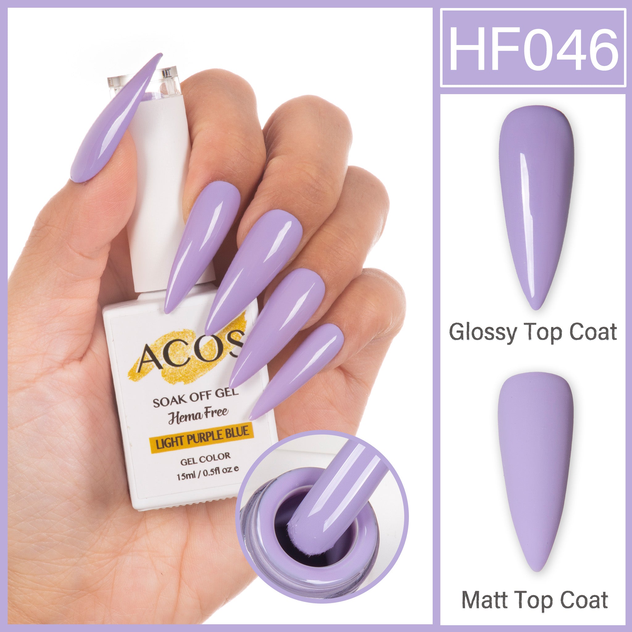 ACOS Hema Free Gel Colour LIGHT PURPLE BLUE (046) - Lashmer