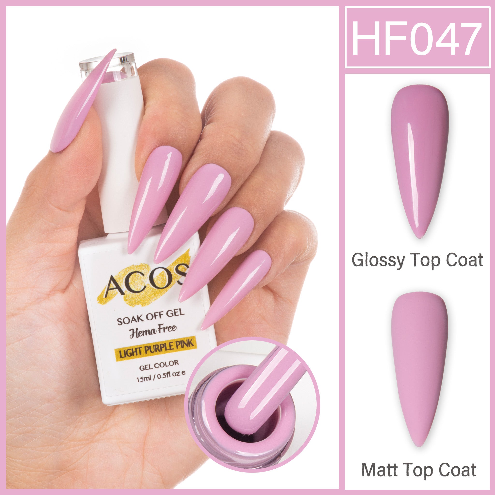 ACOS Hema Free Gel Colour LIGHT PURPLE PINK (047) - Lashmer