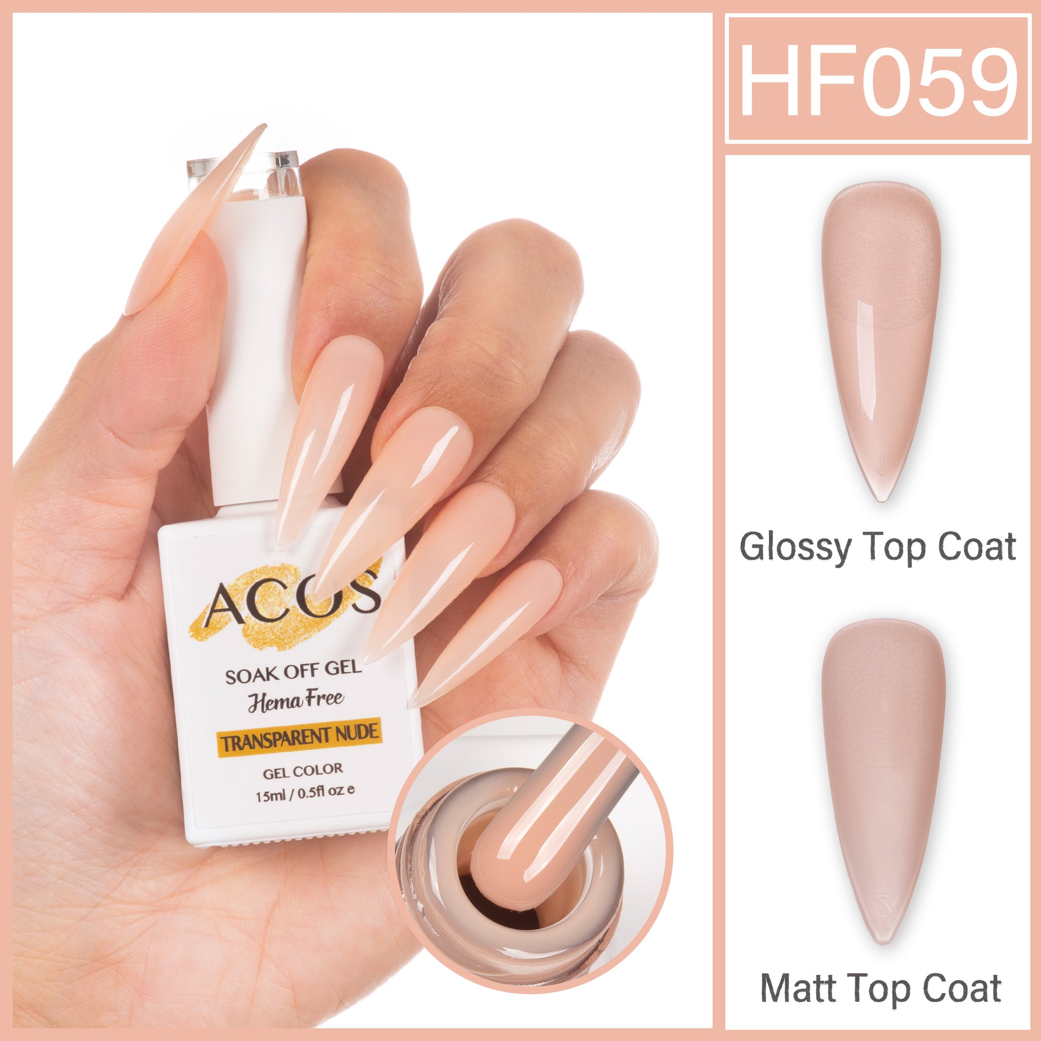 ACOS Hema Free Gel Colour TRANSPARENT NUDE (059) - Lashmer