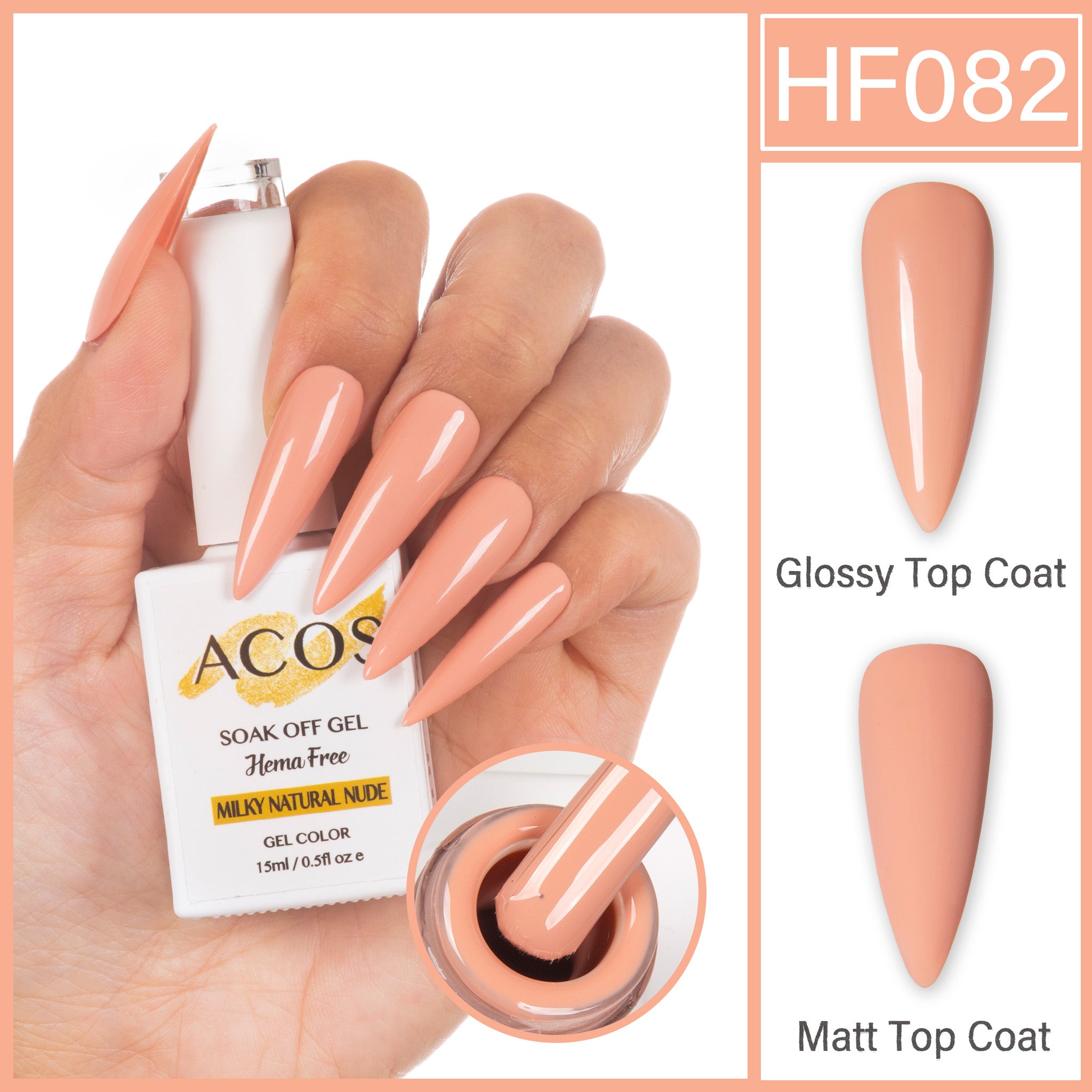 ACOS Hema Free Gel Colour MILKY NATURAL NUDE (082) - Lashmer