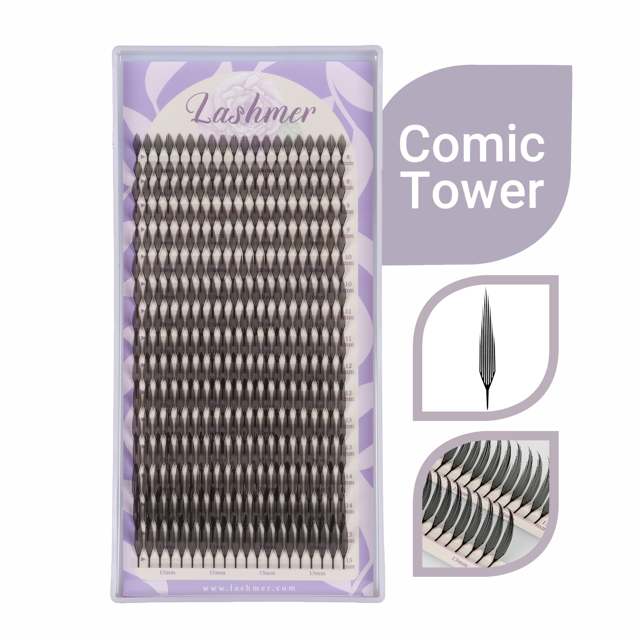 Comic Tower Lashes | Lashmer | C, D Curl - Lashmer