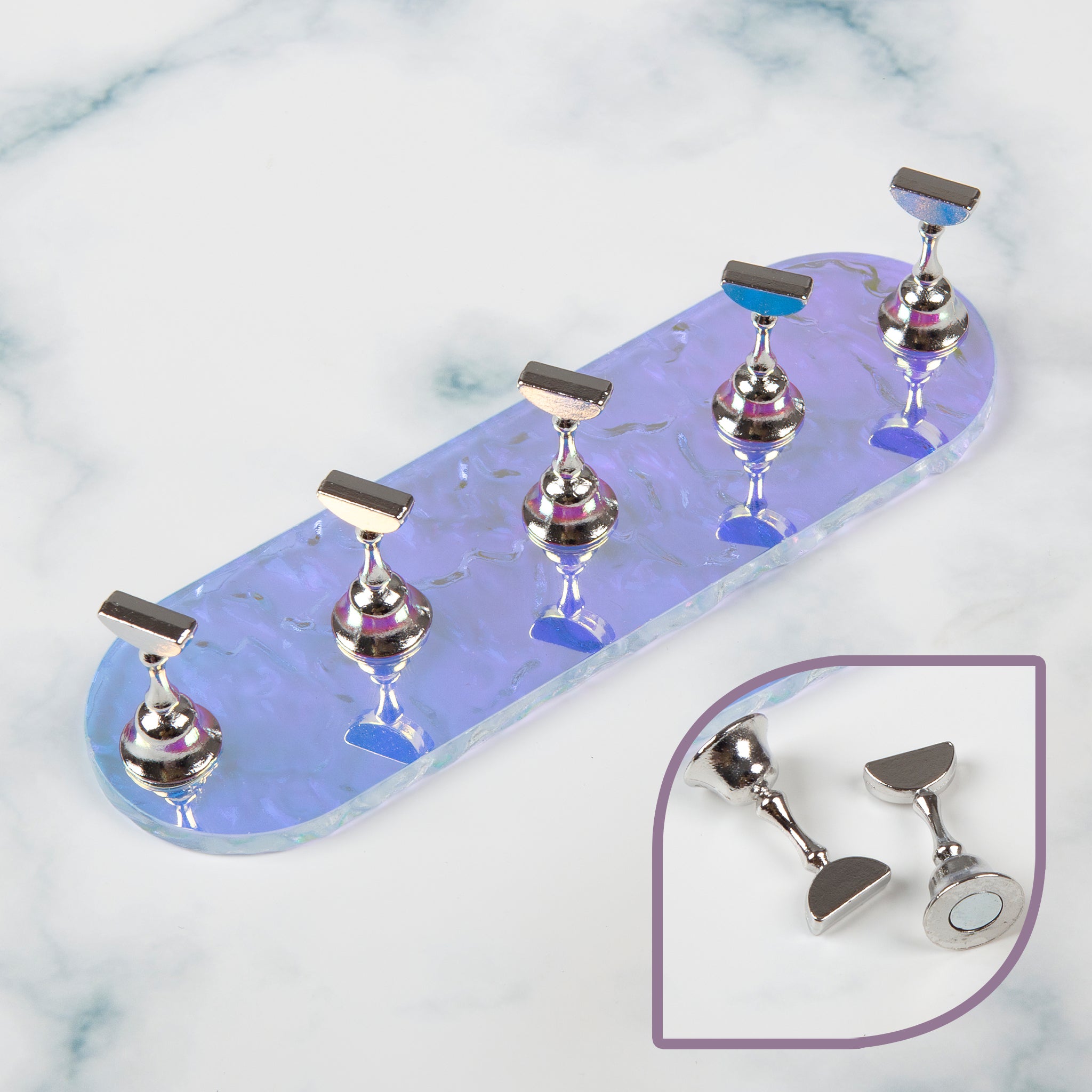 Magnetic Tip Stand Holder with 5 Tip Holders (Blue Colour) - Lashmer