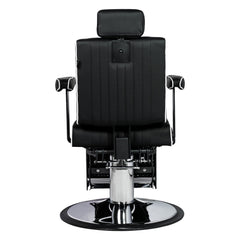 Karma Nerang Barber Chair Black & Chrome with White Piping