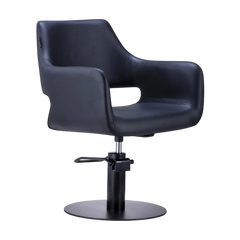 Karma Mudgee Salon Chair 02100101 - Black with Black Round Base & Pump