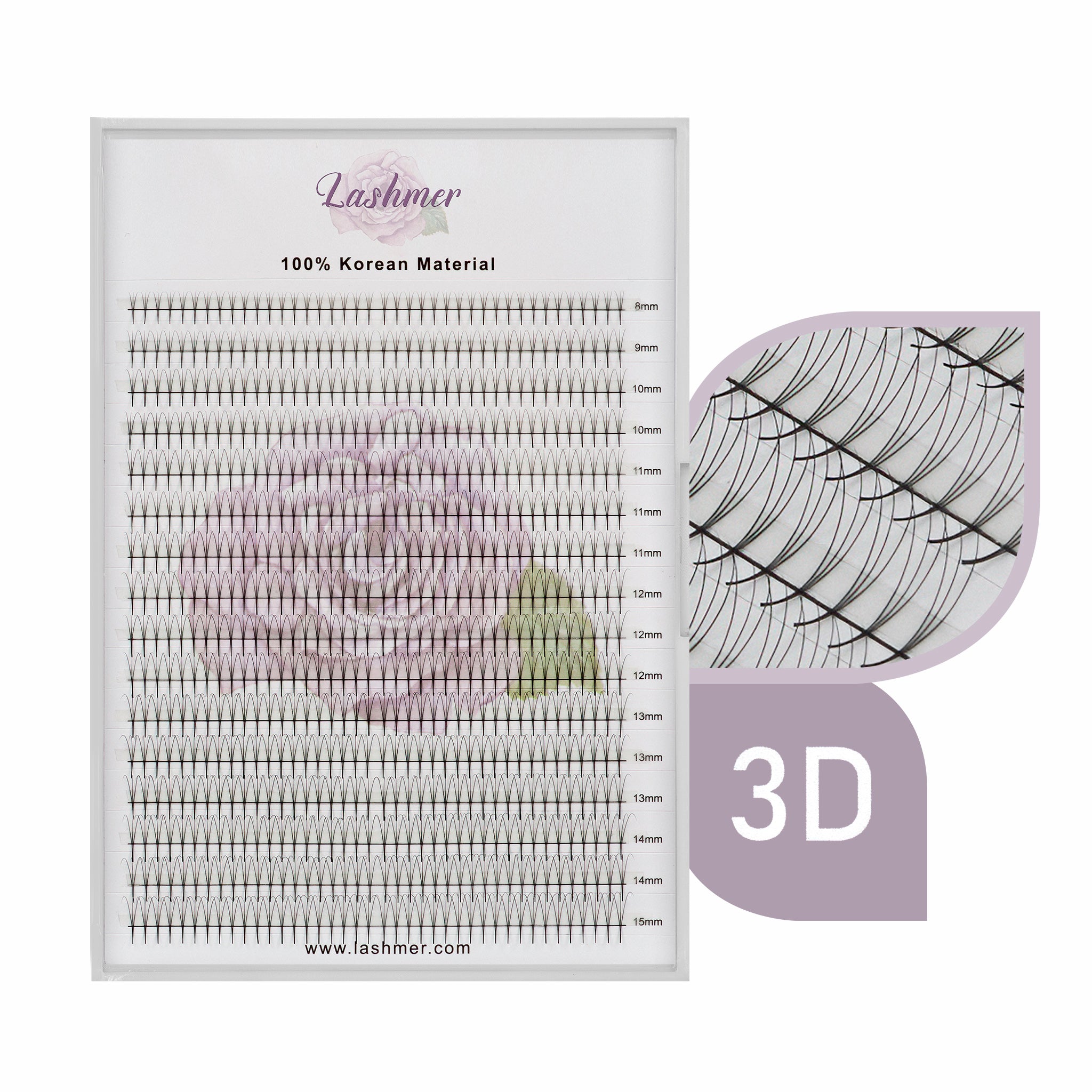 New Promade Fans Pointy System Narrow Fans | Lashmer | C, D Curl--3D - 16 Lines - 640 Fans - Lashmer