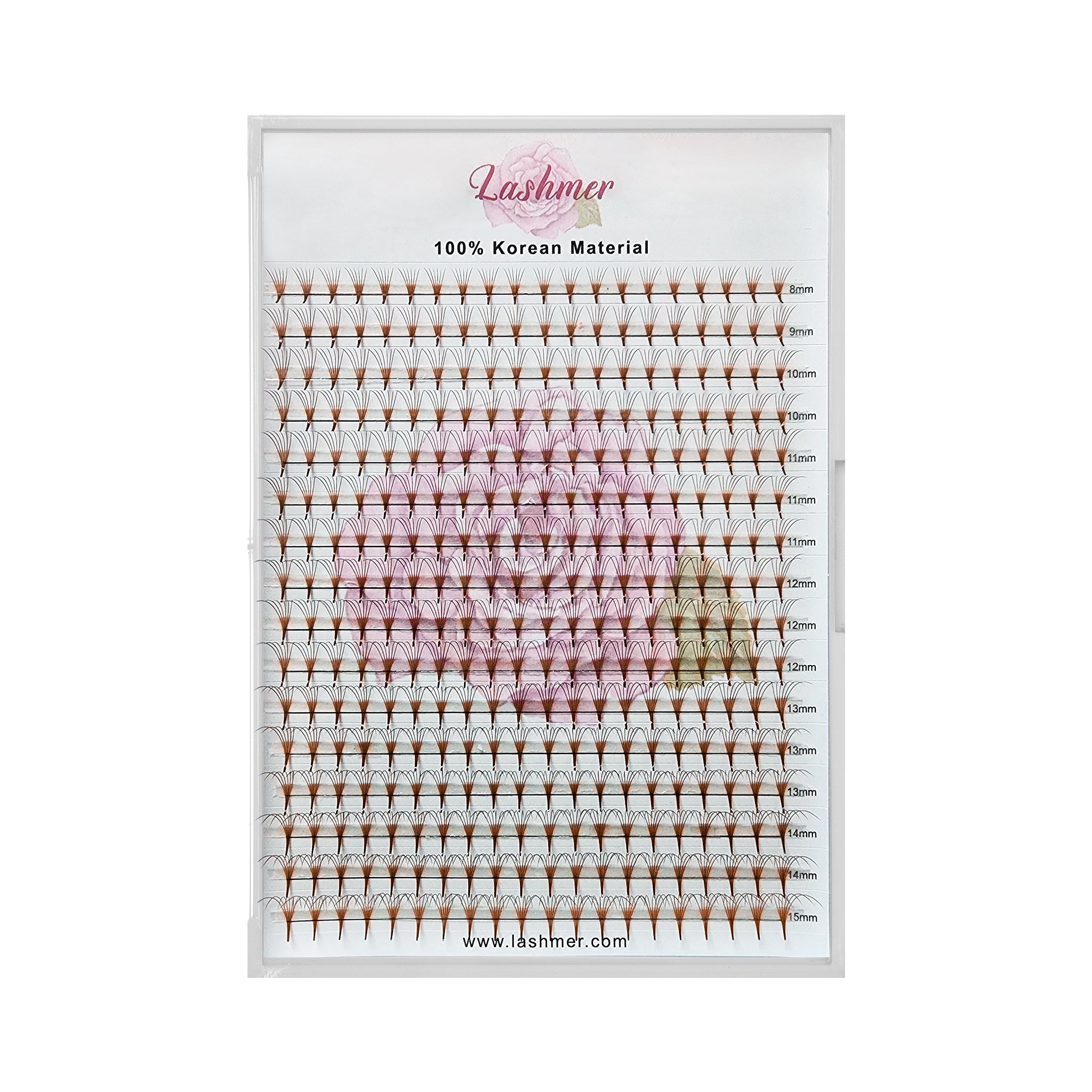 Lashmer 6D Brown Pointy Promade Fans (320 Fans) - Lashmer