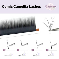 Lashmer Comic Camellia Lashes Mix Tray (20 Lines) - Lashmer